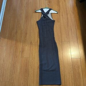 BEBE grey maxi bodycon dress